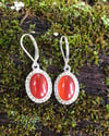 Carnelian Leverback Rope Earrings (#1142)