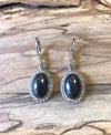 Hematite Leverback Oval Rope Earrings (#1143)