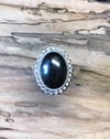 Hematite Crosshatch Single Band Oval Rope Ring (#1145)