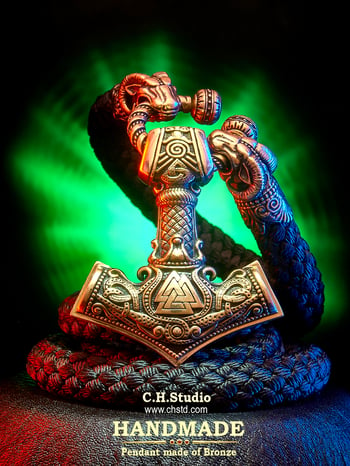 Image of MJOLNIR with Valknut :: Paracord Necklace
