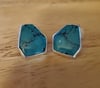 Freeform Turquoise Post Earrings (#1150)