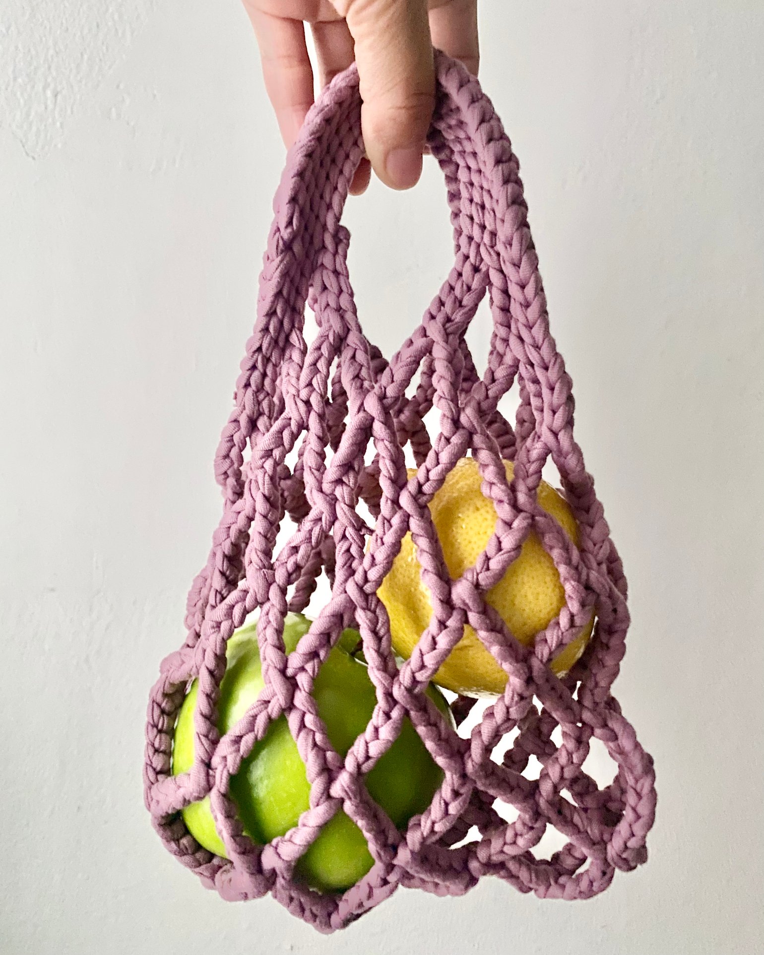 crochet net bag taro
