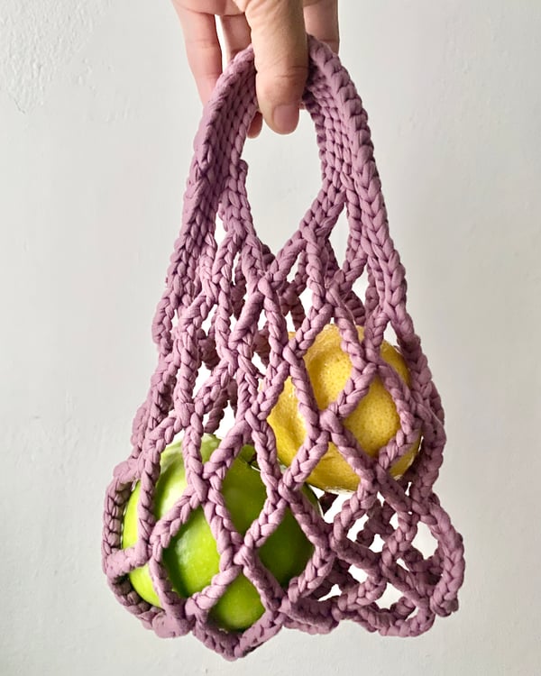 Image of crochet net bag - taro