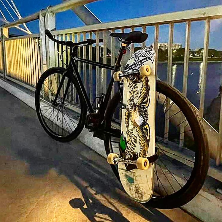 Skateboard bike holder sale