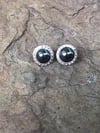 Hematite Round Rope Post Earrings (#1154)