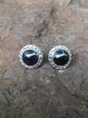 Hematite Round Rope Post Earrings (#1155)