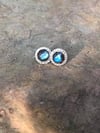 Labradorite Scallop Edge Round Rope Post Studs (#1158)