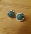 Aventurine Round Rope Post Earrings (#1159)