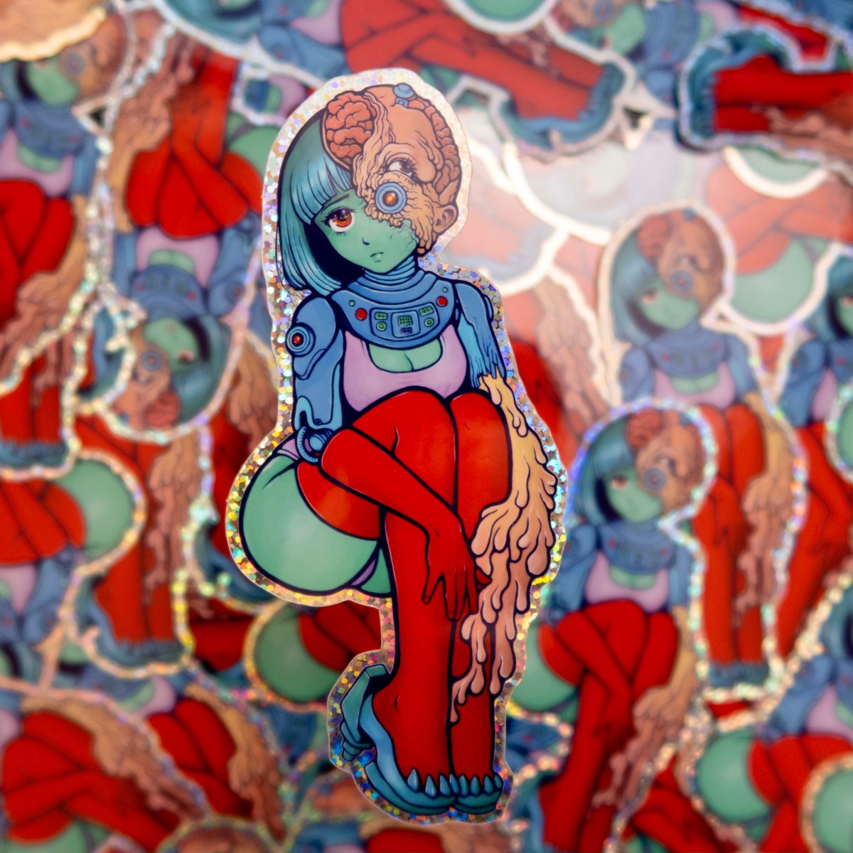 Image of ParanoidX Girl Sticker - Glitter
