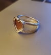 Copper Heart Crosshatch Double Band Ring (#1049)
