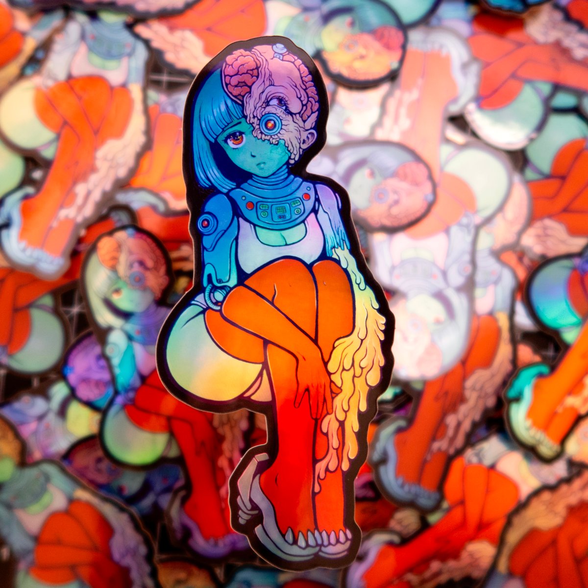 Image of ParanoidX Girl Sticker - Holographic