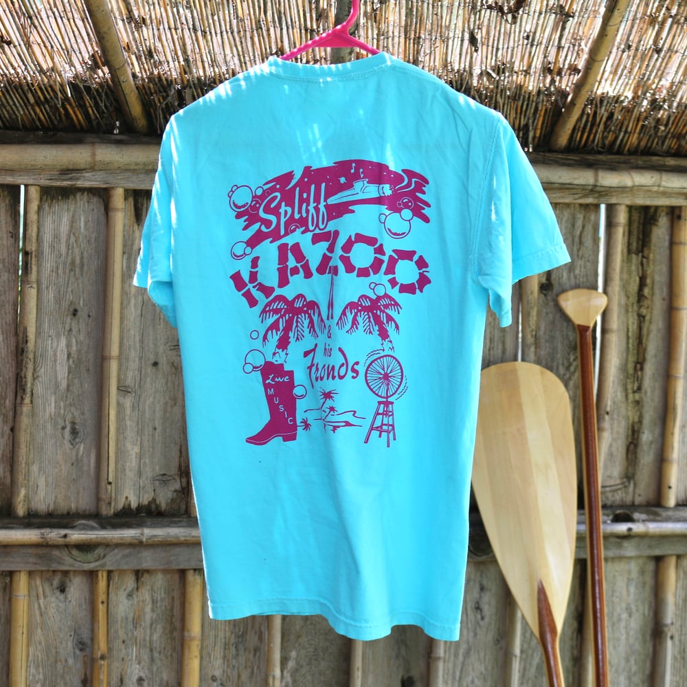 Image of Carribean Blue/Fuschia Pocket Tee