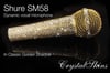 PERSONALISED SHURE SM58 WIRED VOCAL MIC IN GOLD CRYSTALS.