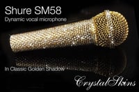 Image 4 of PERSONALISED SHURE SM58 WIRED VOCAL MIC IN GOLD CRYSTALS.