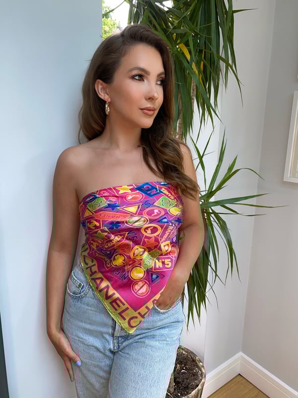 Image of Chanel 90’s Rare Silk Patterned Scarf