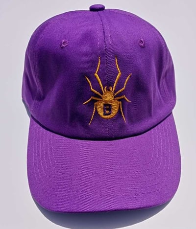 Image of BLKWDW Purple/Gold Dad Hat.