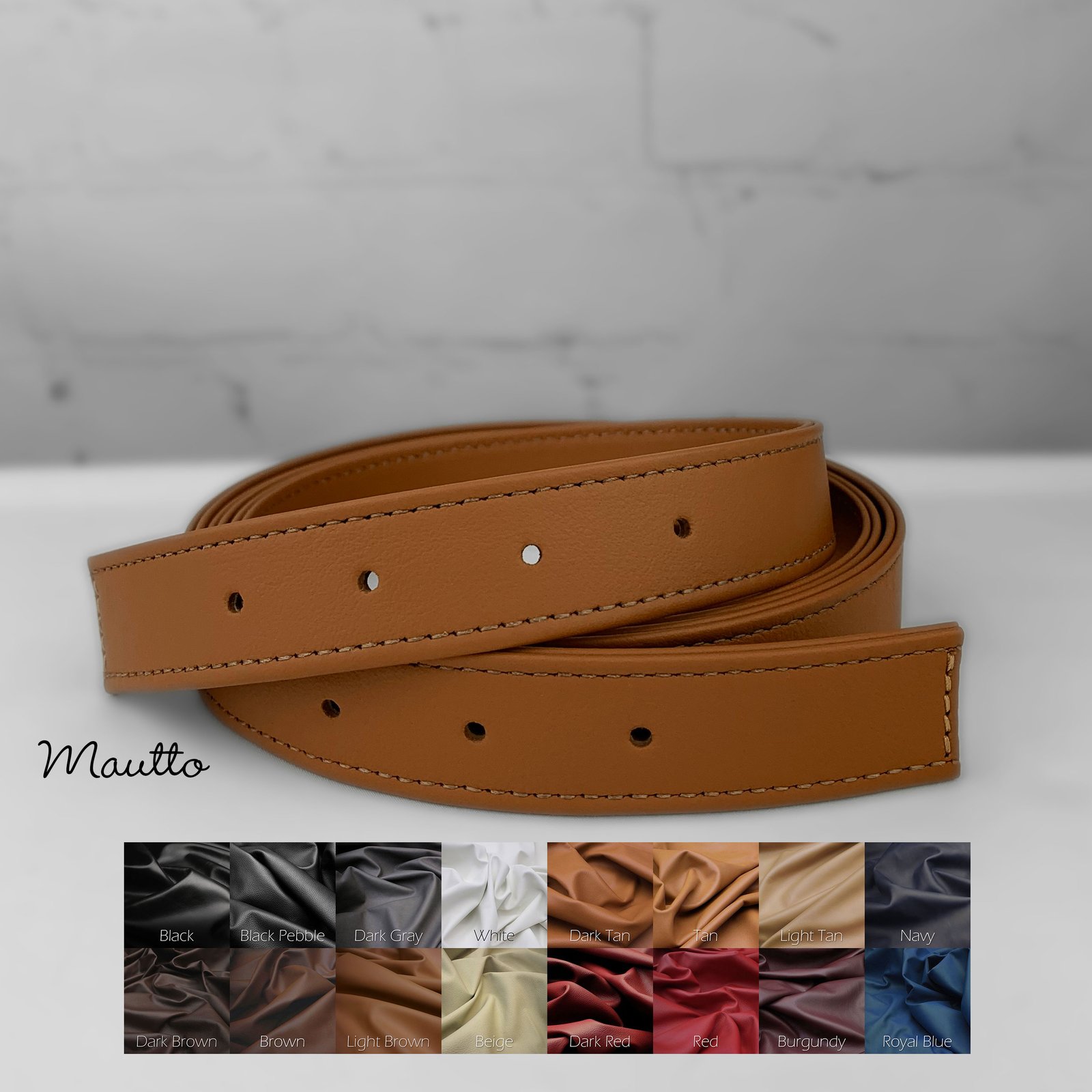 Adjustable Length Leather Strap - Punched Holes on Ends - 1