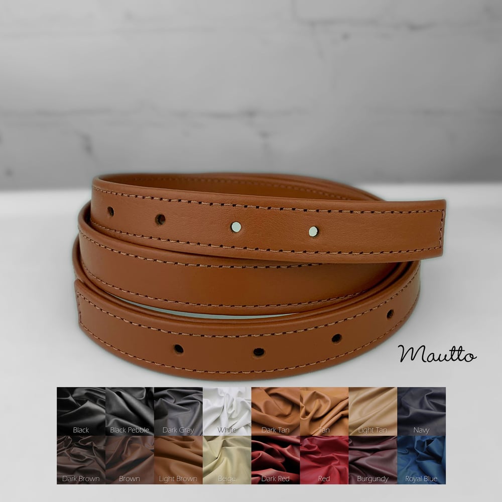 Image of Adjustable Length Leather Strap - Punched Holes on Ends - 3/4 inch Wide - Choose Length & Color