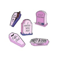 Image 1 of CEMETERY MOODS, PIN SET OF FIVE (5)