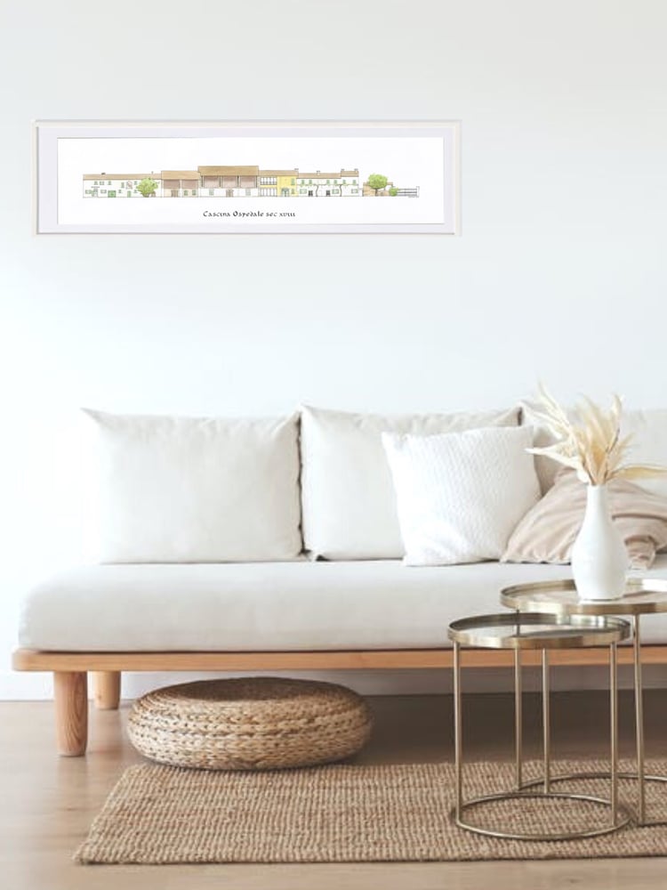 Image of Stamp of water color/Stampa di acquerello  “Cascina Ospedale”