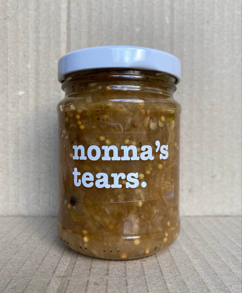 Image of radish pickle relish with watermelon rinds & wild garlic. 250ml
