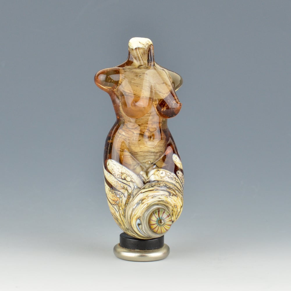 Image of XXL. Coming Up Roses Goddess - Flamework Glass Sculpture Bead
