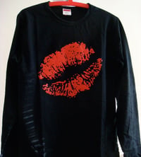 Image 1 of Big Kiss Tee Long Sleeve Black