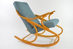 Image of  Rocking Chair tchécoslovaque bleu chiné