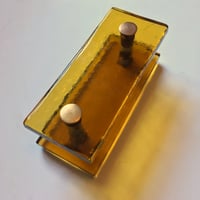 Image 2 of French Amber Glass Handles with Brass Fixings