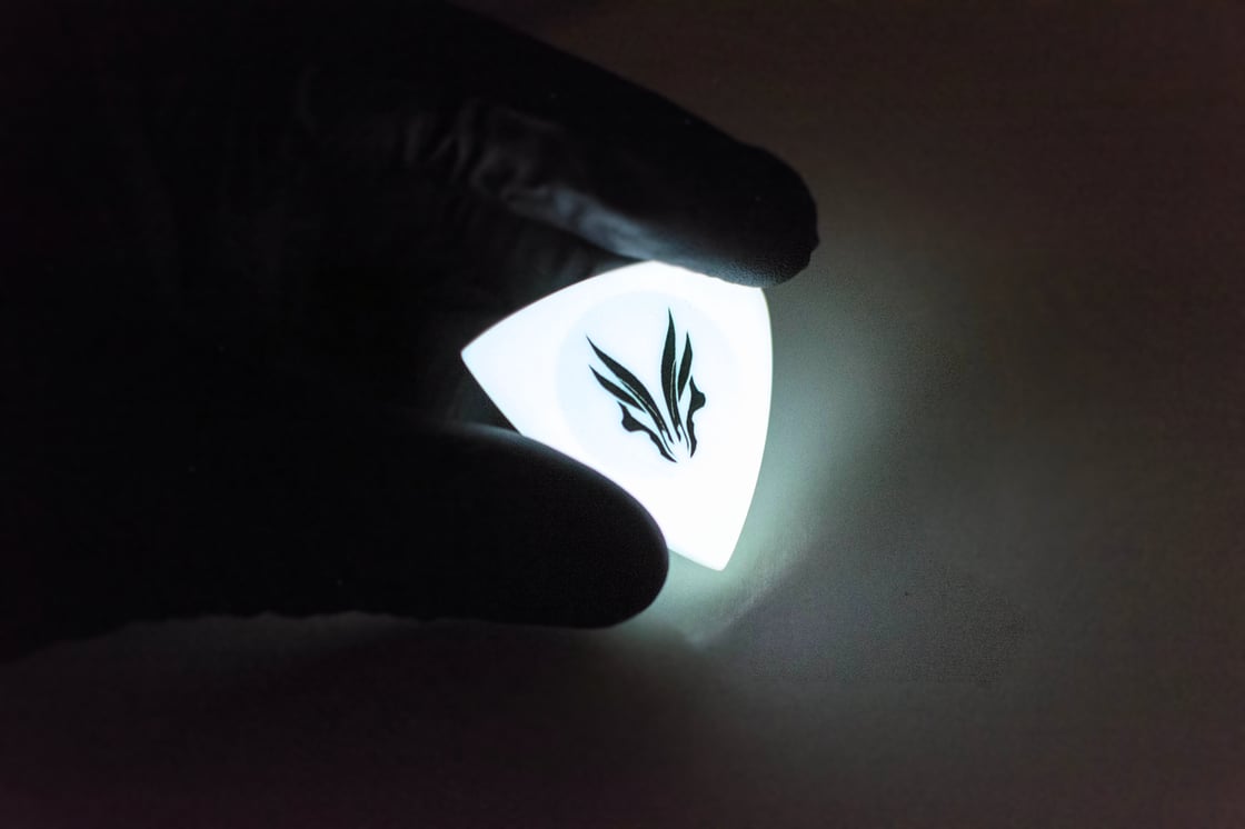 Image of World premiere 4mm 'GHOST GLOW' plectrums 