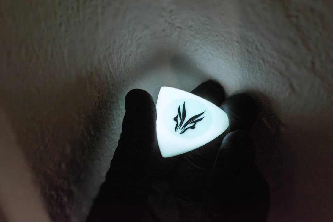 Image of World premiere 4mm 'GHOST GLOW' plectrums 