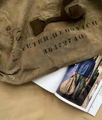 Image 4 of 40s WW2 ERA US MILITARY DUFFLE BAG WITH STENCILS