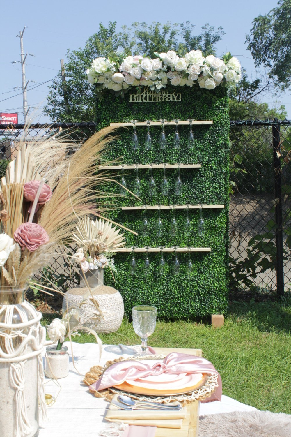 Image of Floral Champagne Wall