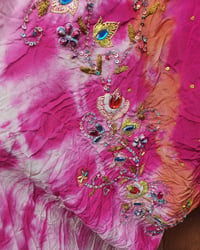 Image 4 of Hot pink tie dye jewelled jumpsuit