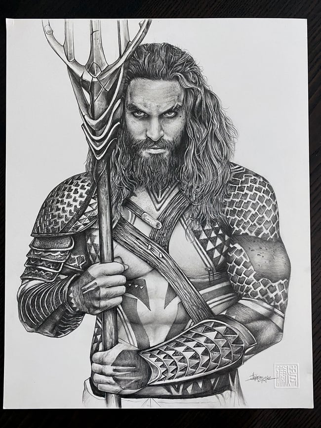 Original Drawing - Aquaman (Jason Momoa) | Art of Supershinobi