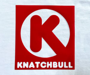 Image of Knatchbull flocked Konvenience Store 'Sh**ty Coffee' T shirt.