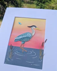 Image 2 of Blue heron cut paper