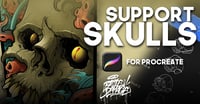 Support Skulls - Procreate Stamp Brush Set