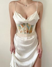 New Solid Sleeveless Dress With Print Corset