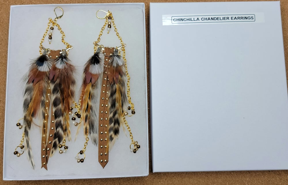 Image of Chinchilla Chandelier Earrings 