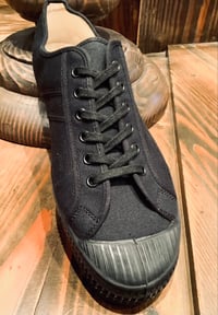 Image 3 of VEGANCRAFT army lo top all black canvas shoes made in Slovakia 