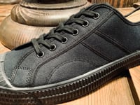 Image 5 of VEGANCRAFT army lo top all black canvas shoes made in Slovakia 