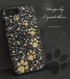 Black Lavish Deluxe With Gold Paw Prints Fully Covered Case