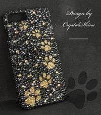 Image 4 of Black Lavish Deluxe With Gold Paw Prints Fully Covered Case