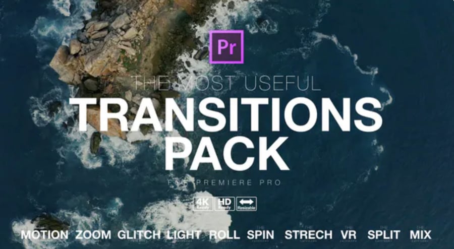 Image of 300 Transitions Pack for Premiere Pro