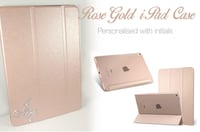 Rose Gold iPad Case Personalised with Crystal Initials