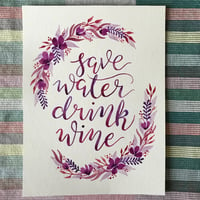 Image 2 of Save Water Drink Wine Wreath