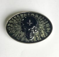 Image 1 of Hand Painted Gothic Skull Men's Belt Buckle