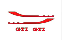 Image 5 of X2 Vw Golf/Polo/Up R-GTI-GTD Side Wing Badge Overlay Decal Sticker 