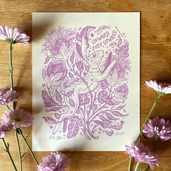 Onward Ever Upward Print - Lilac Edition